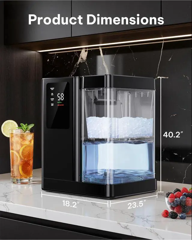 Alt view image 5 of 7 - Countertop Nugget Ice Maker, 40 Lbs Daily Ice Production, | Self-Cleaning Pebble Ice Machine with 3L Removable Water Tank, 12H Timer, Quiet 40 dB Operation for Home, Office & Parties