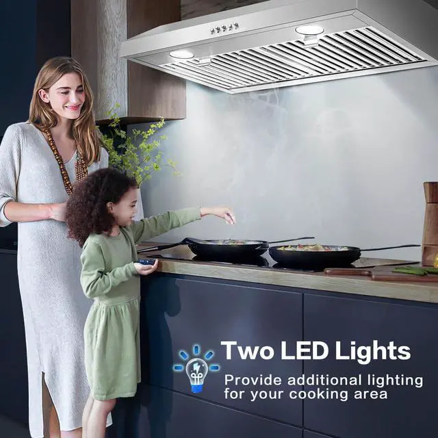 Alt view image 4 of 6 - Range Hood 30 inch Under Cabinet,Stainless Steel Ducted/Ductless Range Hood 30 inch,3 Venting Ways Stove Hood,700 CFM Kitchen Vent Hood with 3 Speed Exhaust Fan,Push Button Control