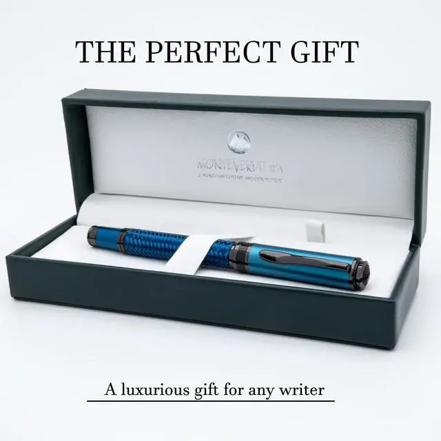 Alt view image 4 of 4 - USA Innova Formula M Blue Rollerball Pen | Luxury Writing Instrument with Schmidt 888 Refill