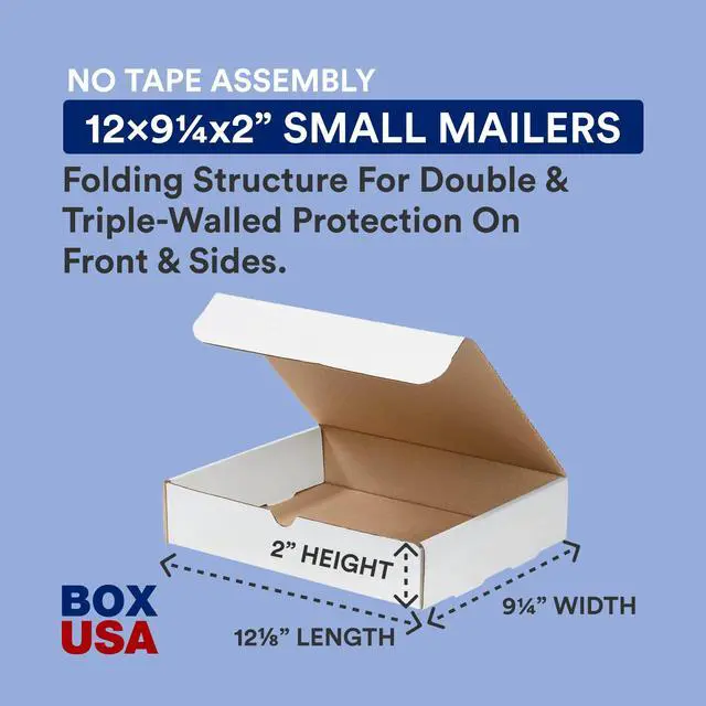 Alt view image 3 of 6 - Moving Boxes 12.125"L x 9.25"W x 2"H Small 100-Pack | Corrugated Cardboard Box for Packing, Moving and Storage