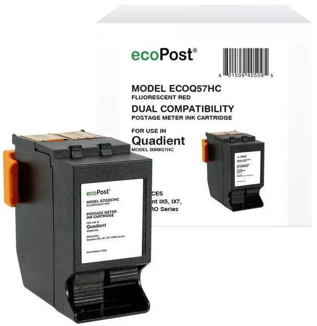 Main image of ecoPost Brand Replacement Postage Meter Cartridge for Quadient IXINK357 | Red