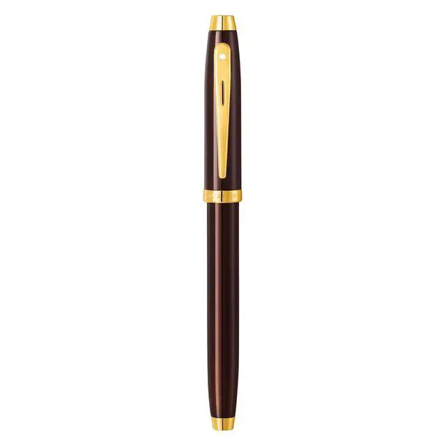 Alt view image 5 of 7 - 100 9370 Fountain Pen, Medium Nib, Coffee Black Finish with Gold Trim, Refillable Writing Instrument, Premium Gift Box