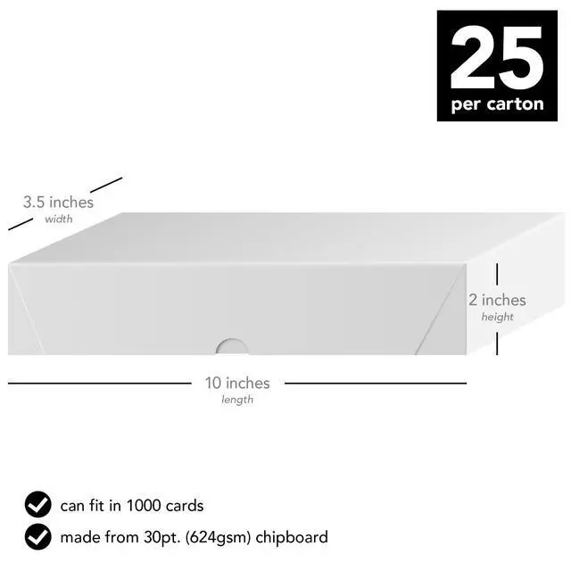 Alt view image 2 of 6 - White Business Card Folding Boxes - 25 Per Pack - (10 x 3 1/2 x 2")