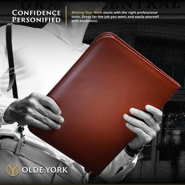 Alt view image 5 of 7 - Leather Padfolio Leather Binder Portfolio for Men, Padfolio for Men & Women 100% Authentic Top-Grain Leather (Light Brown)