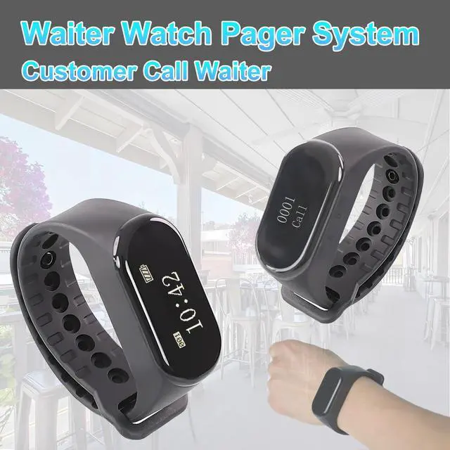 Alt view image 2 of 7 - Wireless Calling System, 1 Wrist Watch Receiver 10 Call Buttons Caregiver Nurse Call System Restaurant Waiter Pager System for Restaurant Bar Hospital Clinic Cafe