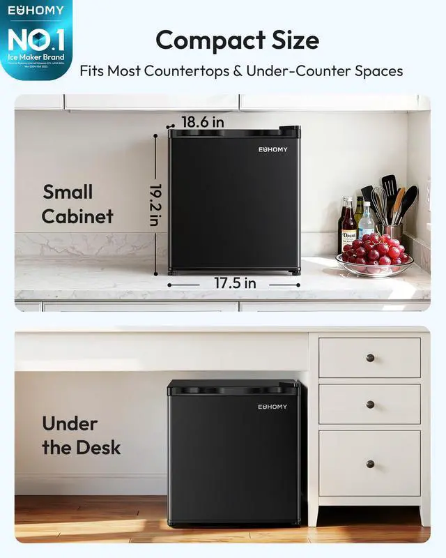 Alt view image 2 of 7 - 1.1 Cubic Feet Mini Freezer, Countertop, Single Door Compact Upright Freezer with Reversible Door, Removable Shelves, Small freezer for Home/Dorms/Apartment/Office, New Black