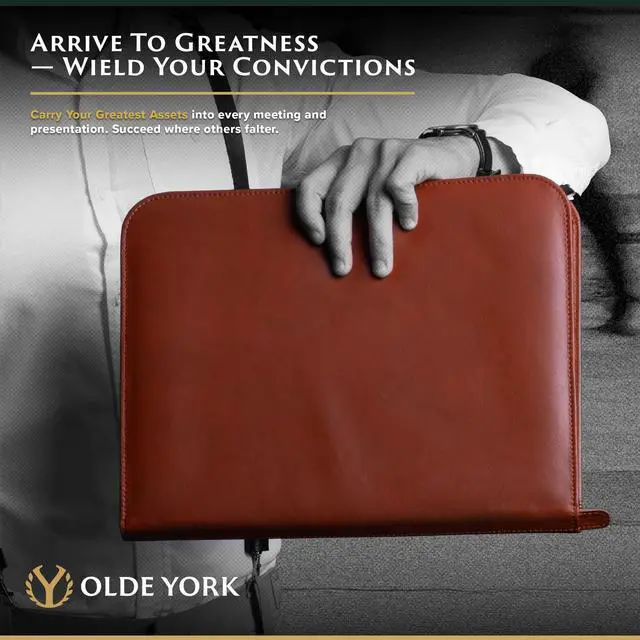 Alt view image 7 of 7 - Leather Padfolio Leather Binder Portfolio for Men, Padfolio for Men & Women 100% Authentic Top-Grain Leather (Light Brown)