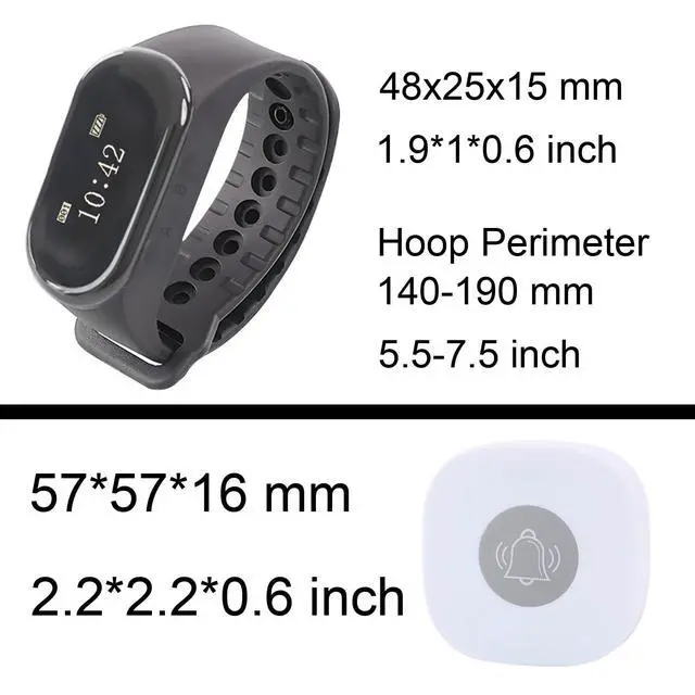 Alt view image 7 of 7 - Wireless Calling System, 1 Wrist Watch Receiver 10 Call Buttons Caregiver Nurse Call System Restaurant Waiter Pager System for Restaurant Bar Hospital Clinic Cafe