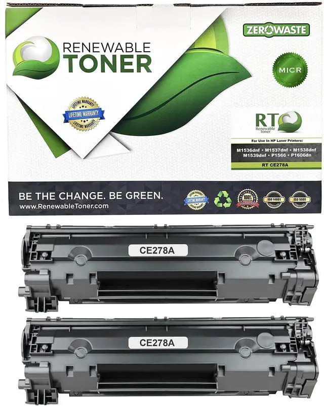 Main image of 78A MICR Toner Compatible Replacement for HP CE278A 78A Canon 128 Laser Jet M1536 M1537 M1538 M1539 P1566 P1606 Check Printer Cartridge (Pack of 2)