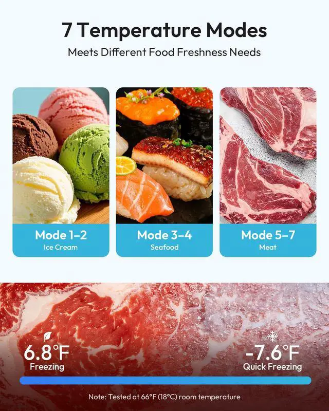 Alt view image 5 of 7 - 1.1 Cubic Feet Mini Freezer, Countertop, Single Door Compact Upright Freezer with Reversible Door, Removable Shelves, Small freezer for Home/Dorms/Apartment/Office, New Black