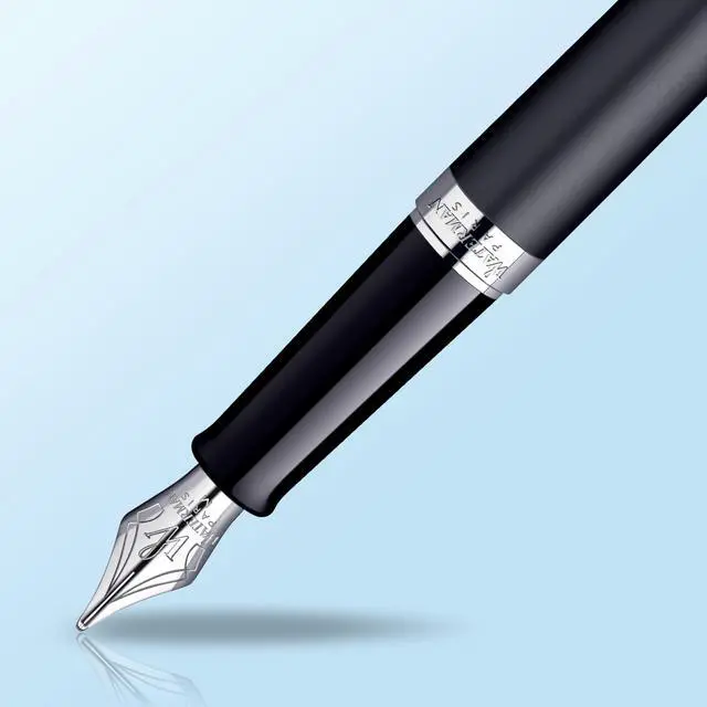 Alt view image 4 of 7 - Hemisphere Essential Matte Black Chrome Trim Medium Point Fountain Pen - S0920830