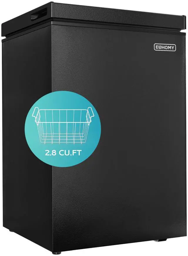 Main image of 2.8 Cu.Ft Chest Freezer with Removable Basket, Small Deep Freezer Adjustable 7 Thermostat, Quiet Mini Freezer with Top Door, Energy Saving for Apartment/Garage/Basement/Dorm/Home,Black