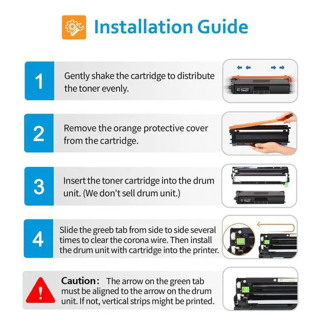 Alt view image 4 of 7 - TN431 TN-431 4-Pack Toner Cartridge, Compatible for MFC-L8900CDW MFC-L8610CDW HL-L8360CDW HL-8360LCDWT HL-L8260CDW,Replacement for TN431 TN-431(4-Pack)