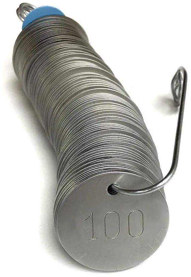 Main image of Stainless Steel Tags, Numbered 001-100, 1.25" Round