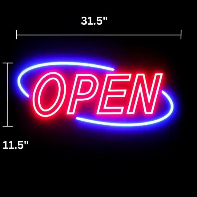 Alt view image 3 of 7 - LED Open Sign for Business with Ultra-Bright Neon Look, 32 in | Long-Lasting & Durable Signage with 750 ft Visibility - 12 Eye-Catching Animations, Including Blinking, Flashing, and More