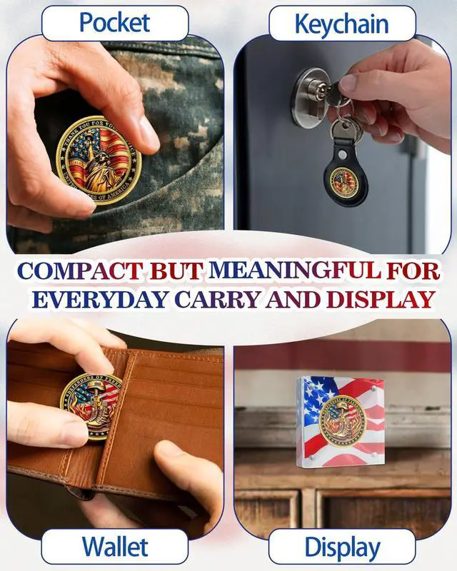 Alt view image 5 of 7 - 100Pcs Military Veterans Challenge Coins Set | Thank You for Your Service Coin, Symbol of Respect & Honor, Bulk Veterans Day Gifts, Military Recognition & Appreciation Gift