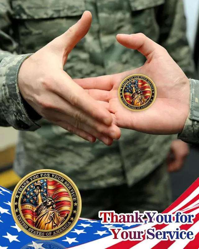 Alt view image 7 of 7 - 100Pcs Military Veterans Challenge Coins Set | Thank You for Your Service Coin, Symbol of Respect & Honor, Bulk Veterans Day Gifts, Military Recognition & Appreciation Gift