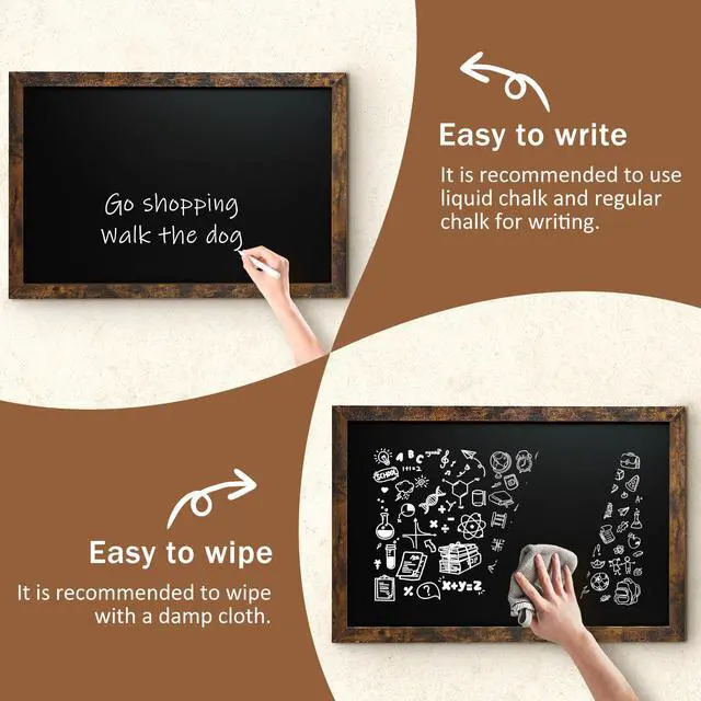 Alt view image 3 of 7 - Magnetic Chalkboard for Wall,31" x 43" Extra Large Rustic Framed Chalk Board for Home Kitchen Office School