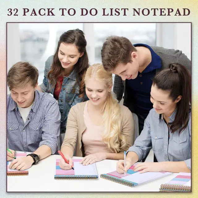 Alt view image 6 of 7 - 32 Pcs Daily to Do List Notepad Daily Planner with 52 Sheets Tear Off, Spiral to Do List Notebook Notepad Undated Bulk for Adults Kids Classroom Office Plan Work Schedule Checklist, 6.38 x 9.84 Inch