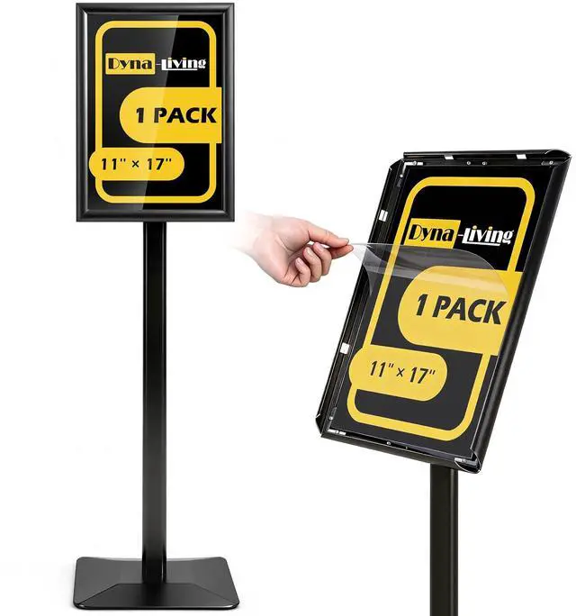 Main image of Sign Holder Stand 11 x 17 Inch Sign Stands for Display, 1 Pack Heavy-duty Pedestal Sign Holder, Adjustable Floor Standing Signs Holders, Poster Holders Stand for A3 Advertising