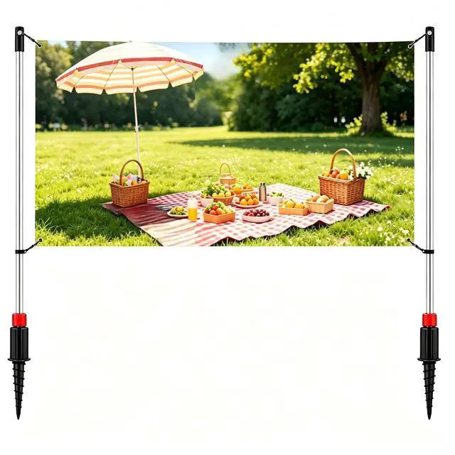 Main image of Outdoor Horizontal Banner Post Adjustable Banner Pole Holder Advertising Displays,Portable Display Poles 3x10ft for Trade Shows, Events, and Outdoor Advertising(Hardware only)