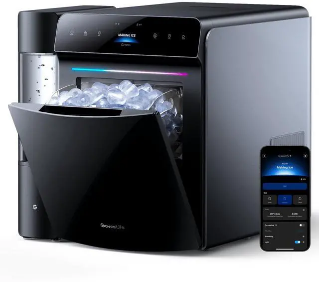 Main image of Smart Countertop Ice Maker 2 Pro, 3-Minute Fast 9 Ice Cubes with 3 Size, 47lbs Daily, 40dB Quiet, Smart Pre-Cooling, App & Voice Control, Self-Clean, Dual Water Tanks for Home, Coffee, Party