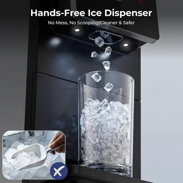 Alt view image 5 of 7 - Nugget Ice Maker Countertop, 33 Lbs/24H, Automatic Ice Dispenser, Self-Cleaning Portable Ice Machine, 1.8L Water Tank, Touch Screen & Auto Ice Drop, for Home/Office/Kitchen