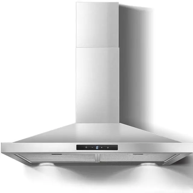 Main image of Range Hood 30 inch Stainless Steel, Wall Mount kitchen Hood Ducted/Ductless Convertible, Vent Hood w/ 3 Speeds, Touch Control, 5-Layer Mesh Filters, Energy-Saving LED Lights