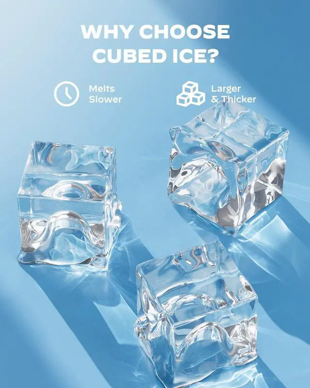 Alt view image 4 of 7 - Ice Makers Countertop, 44lbs Per Day, 2 Ways to Add Water, Auto Self-Cleaning, Stainless Steel Ice Machine for Home Office Bar Party