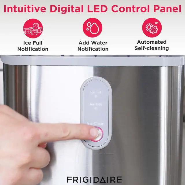Alt view image 6 of 6 - Countertop Crunchy Chewable Nugget Ice Maker, Compact, 33lbs per Day, Metallic Finish