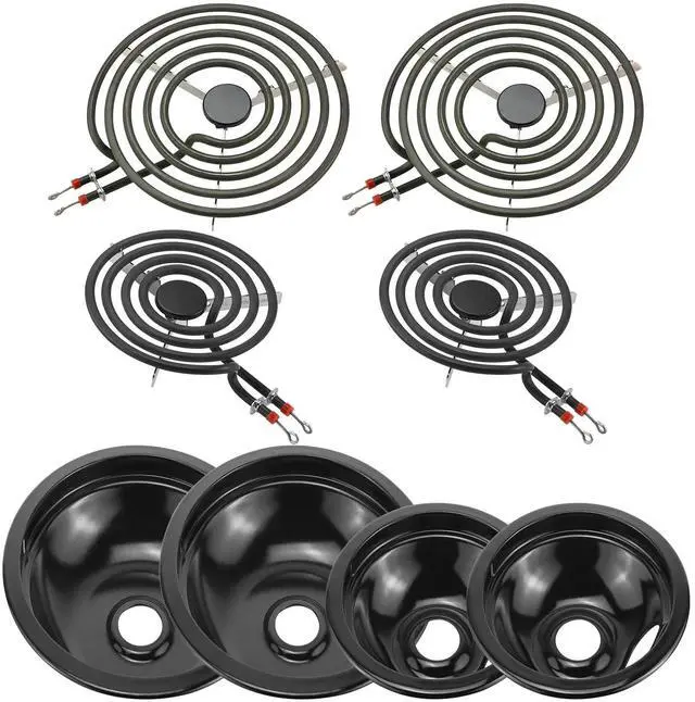 Main image of 5304430149 5304430150 Black Porcelain Drip Pan & MP22YA Electric Stove Burner Replacement for F-rigidaire/Ken-more/T-appan, 318067041 318067051 Stove Drip Pans & Stove Burner Replacement by