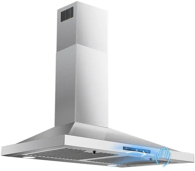 Main image of Wall Mount Range Hood 30 inch, Ducted/Ductless Range Hood | Gesture Sensing & Touch Control Kitchen Hood 30 inch 450 CFM, Vent Hood with Stainless Steel Baffle Filters, 3 Speed Fan