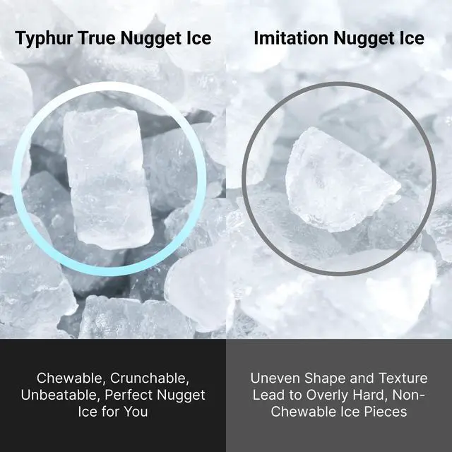 Alt view image 7 of 7 - Smart Nugget Ice Maker Countertop with App Control, Pebble Ice Machine, Portable Pellet Ice Maker with Handle, Self-Cleaning Pump, 8 Cleaners, 35lbs/24H for Home, Kitchen, Office, RV, Silver