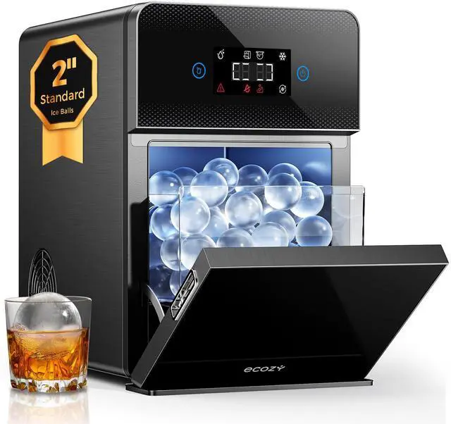 Main image of 2" Clear Ice Ball Maker Countertop 144 Pcs/Day Sphere Ice Machine | CrystalFlux Technology, 4 Pcs in 40 Mins, Automatic Water Supply, Self-Cleaning, Enhanced Insulation