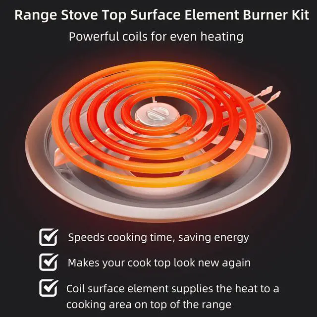 Alt view image 7 of 7 - WB31T10010 WB31T10011 Chrome Drip Pans and WB30M1 WB30M2 Electric Stove Burners Replacement for G.E Hot-point Stove, 6" & 8 Drip Pans and Stove Burner Element Set by - 1 Year
