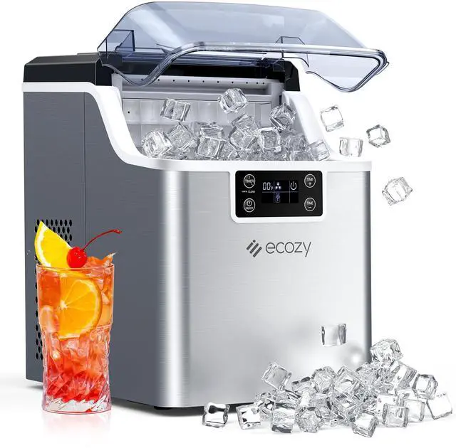 Main image of Portable Ice Cube Maker Countertop, 45 Lbs/Day, Self-Cleaning | Makes 24 Ice Cubes in Just 13 Mins, Perfect for Home, Kitchen, Bar, Office and RV, Stainless Steel