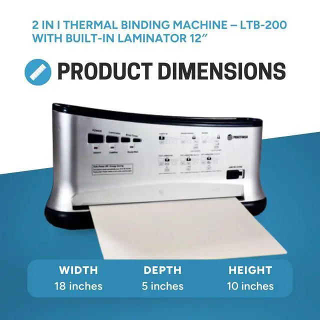 Alt view image 2 of 7 - Thermal Binding Machine with Built-in Laminator 12 LTB-200(Letter Size) | Jam-free and Efficient Desktop Binding Machine for Professional Looking Books, Presentations, Notebooks (110 V)