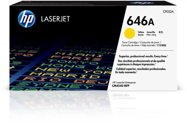 Main image of Original 646A Yellow Toner Cartridge | Works Color LaserJet Enterprise CM4540 MFP Series | CF032A