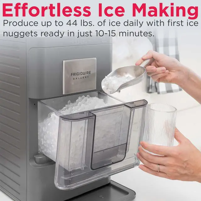 Alt view image 7 of 7 - Gallery Countertop Crunchy Chewable Nugget Ice Maker, 44lbs per Day, Auto Self Cleaning, 2.0 Gen, Black