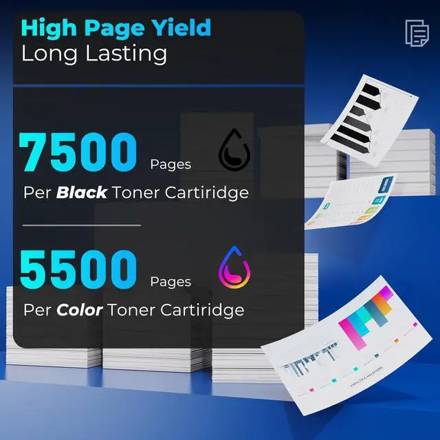 Alt view image 3 of 7 - 210X Toner Cartridges High Yield Compatible for 210X 210A Toner Color Laser jet Pro MFP 4301fdw MFP 4301fdn Compatible for Color Laser jet Pro 4201dw 4201dn MFP4301fdw MFP4301fdn (4 Pack with Chip)