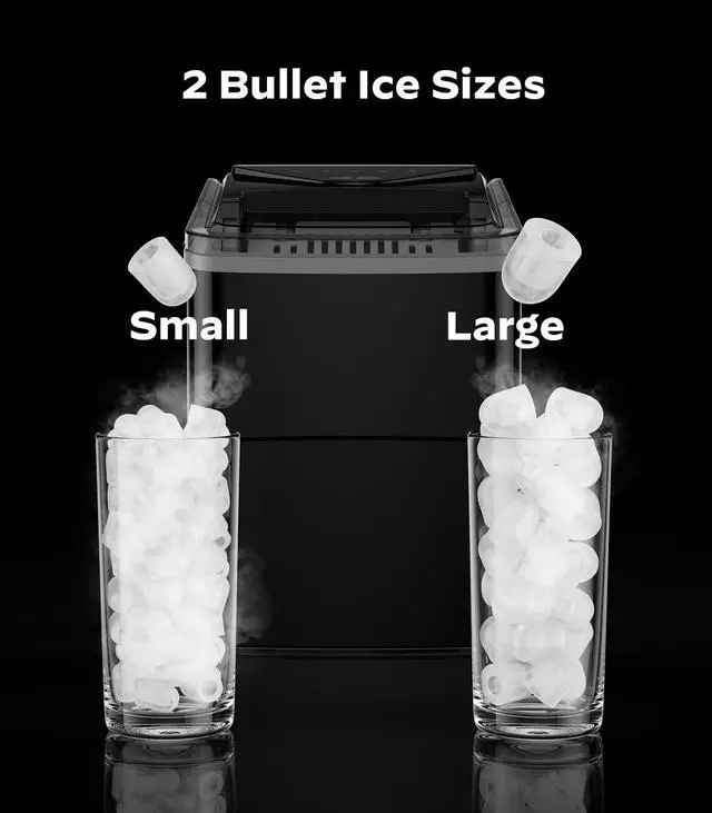 Alt view image 6 of 7 - Smart Countertop Ice Maker, Compact Wi-Fi Ice Maker with App Control, 9 Cubes in 6 Mins, 26 lbs per Day, 2 Ice Cube Sizes, Portable Ice Maker with Self-Cleaning for Kitchen/Office/RV