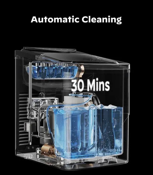 Alt view image 5 of 7 - Smart Countertop Ice Maker, Compact Wi-Fi Ice Maker with App Control, 9 Cubes in 6 Mins, 26 lbs per Day, 2 Ice Cube Sizes, Portable Ice Maker with Self-Cleaning for Kitchen/Office/RV