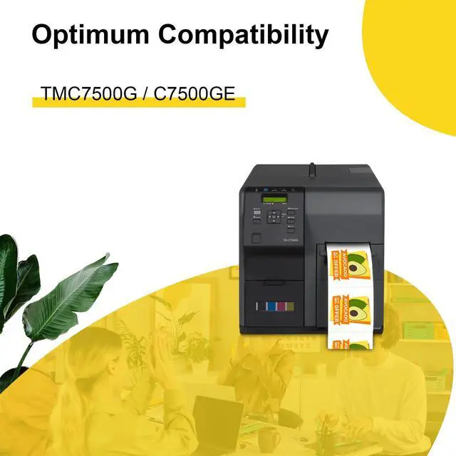 Alt view image 3 of 6 - Remanufactured SJIC30P Ink Cartridge SJIC30P Black and Color Ink Compatible with ColorWorks TM-C7500G TM-C7500GE ColorWorks TM C7500G TM C7500GE Printer (4 Pack, Black Cyan Magenta Yellow)