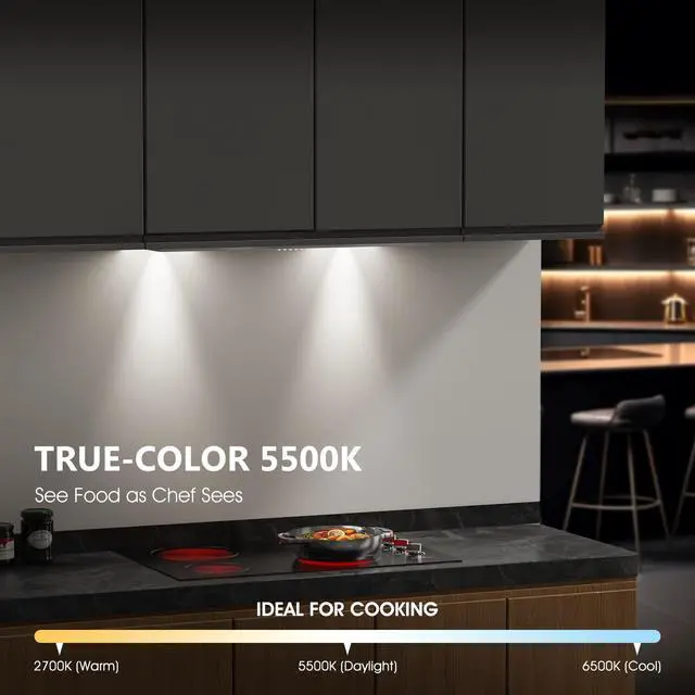 Alt view image 5 of 7 - Range Hood 30 inch Insert - 620CFM | TRUE-COLOR 5500K LED, Complete Exhaust Kit (Charcoal Filters + Duct Pipe), Ducted/Ductless Convertible
