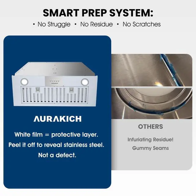 Alt view image 6 of 7 - Range Hood 30 inch Insert - 620CFM | TRUE-COLOR 5500K LED, Complete Exhaust Kit (Charcoal Filters + Duct Pipe), Ducted/Ductless Convertible