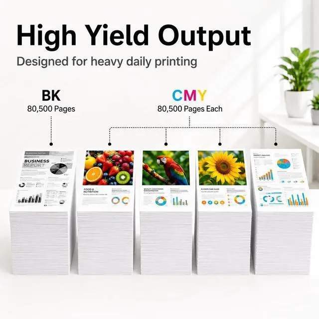 Alt view image 3 of 7 - High Yield GPR53 GPR-53 Black, Cyan, Magenta, Yellow Toner Cartridge (4-Pack) Loment Replacement for Canon GPR 53 Toner ImageRunner Advance C3325 C3325i C3330 C3330i C3525i C3530i Printer