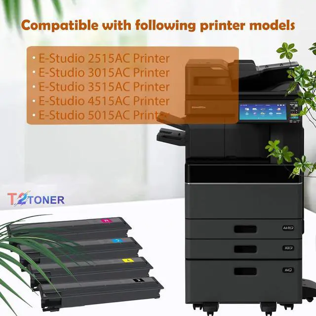 Alt view image 2 of 6 - Toshiba T-FC415U TFC415U Toner Cartridge Replacement for | T-FC415U-K T-FC415U-C T-FC415U-M T-FC415U-Y for E-Studio 2515AC 3015AC 3515AC 4515AC 5015AC Printer (BCMY 4-Pack)
