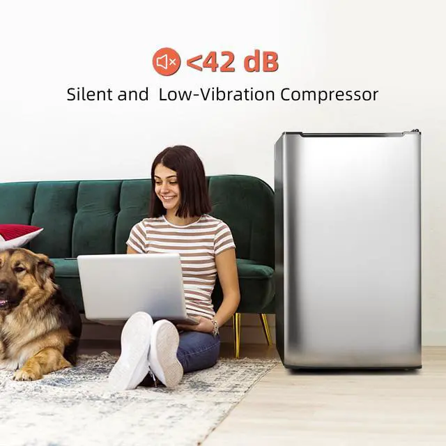 Alt view image 5 of 7 - 3.0 Cu.Ft Upright Freezer, Mini Freezer with 3 Adjustable Thermostat,Silver | Small freezer Single Door Compact Freezer Mini Upright freezer with Reversible Door for Kitchen Apartment Office