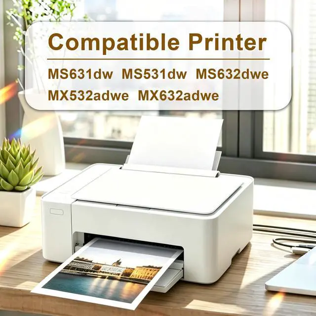 Alt view image 2 of 5 - 66S1000 Black Toner Cartridge (5,000 Pages)Compatible for Lexmark MS531 | 66S1H00 Toner Cartridge for MS531dw MS631 MS631dw MS632 MS632dwe MX532 MX532adwe MX632 MX632adwe Printer(1-Pack,With Chip)