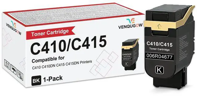 Main image of C410 Black Toner Cartridge Compatible for Xerox 006R04677 Toner Cartridges Compatible for Xerox Genuine C410 C410DN C415 C415DN Printers Standard Capacity 2,400 Pages 1-Pack